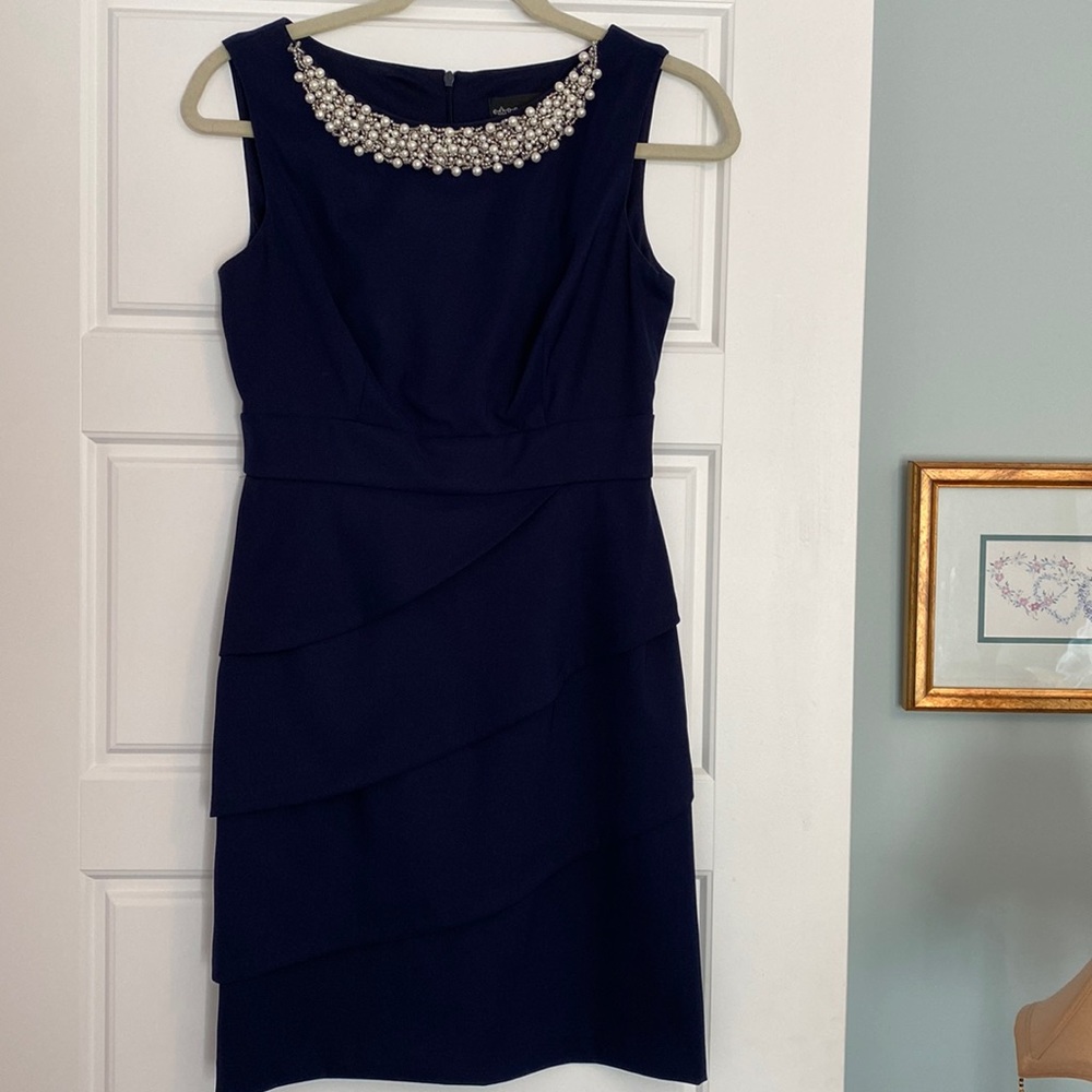 Beautiful navy blue dress, connected Apparel, 4p